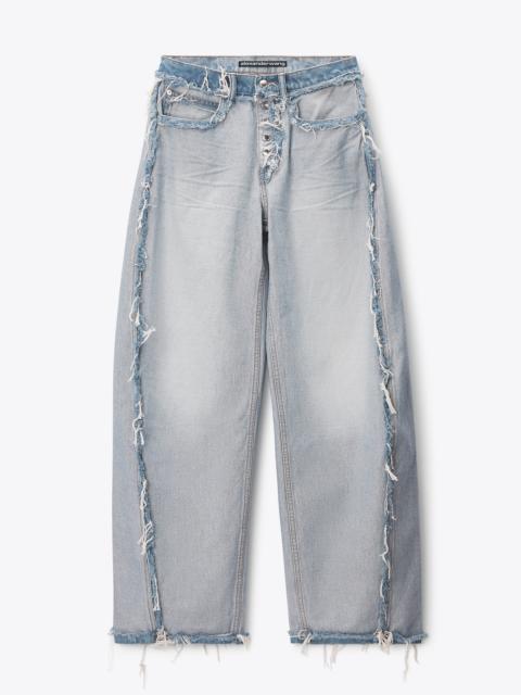 Alexander Wang Mid-Rise Inverted Blow Up Jean with Embossed Logo