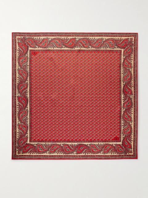 Valentino Printed silk-twill scarf Red