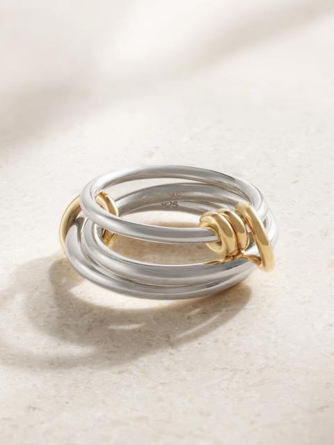 Spinelli Kilcollin Raneth Set Of Three Sterling Silver And 18-karat Gold Rings