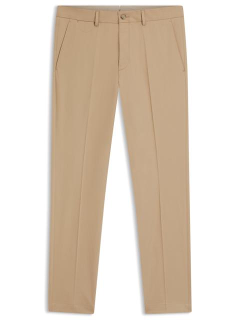 BOSS SLIM-FIT TROUSERS IN COTTON, SILK AND STRETCH