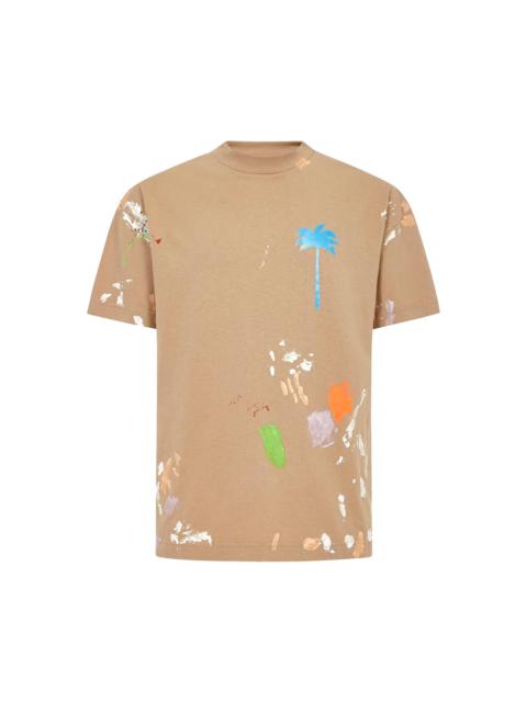 Palm Angels Palm x Palm Painted Classic Tee 'Nougat/Light Blue'