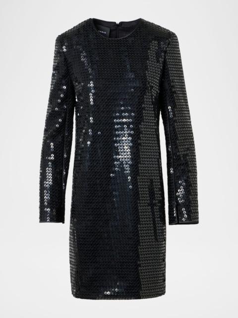 AKRIS Corded Sequin Short Cocktail Dress