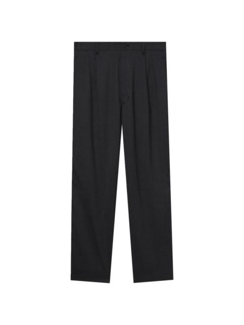 pleat-detailing corduroy straight-leg trousers