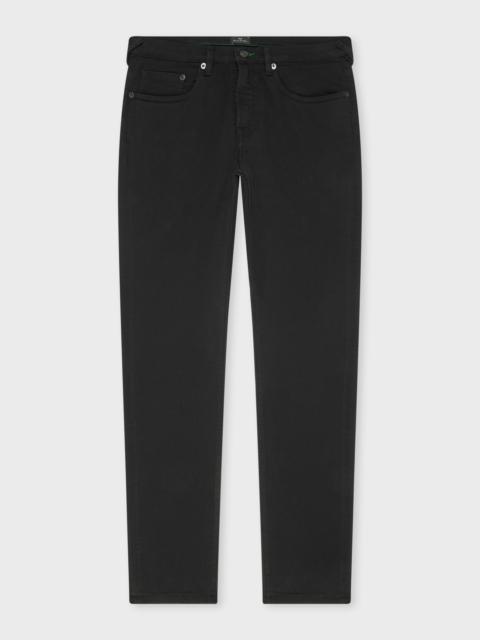 Paul Smith Tapered-Fit Mid Black Garment-Dyed Organic Cotton-Stretch Jeans