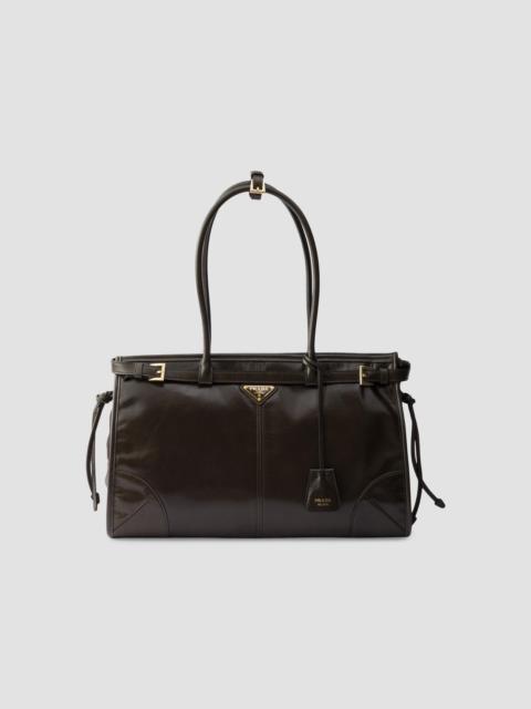 Prada Women's Bonnie Large Leather Top Handle Bag - Green