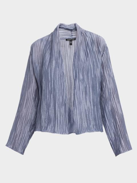 EILEEN FISHER Shiny Crinkled Open-Front Jacket