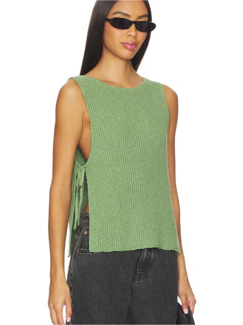 FREE PEOPLE x free-est Lizzie Sweater Top In Green Eyes