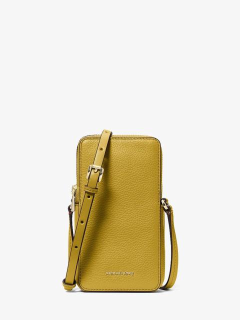 MICHAEL KORS Jet Set Small Pebbled Leather Smartphone Crossbody Bag