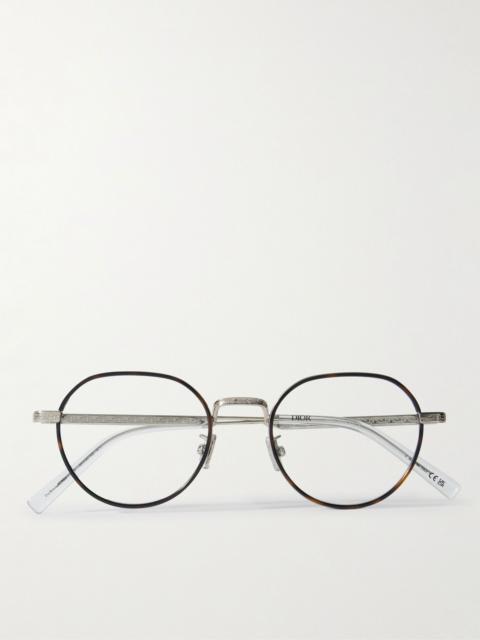 Dior DiorBotanico R2U Round-Frame Tortoiseshell Acetate and Silver-Tone Metal Optical Glasses Silver