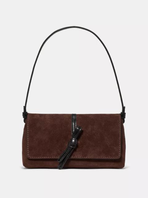 kate spade Loop Suede And Shiny Leather Small Flap Shoulder Bag