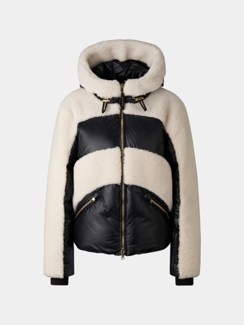 BOGNER Dana down ski jacket in Black/Off-White