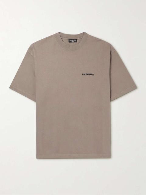 BALENCIAGA Logo-Embroidered Cotton-Jersey T-Shirt