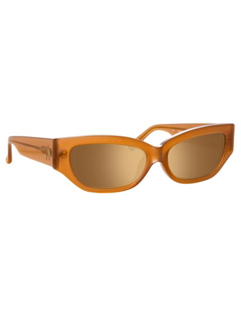 THE ATTICO VANESSA CAT EYE SUNGLASSES IN BROWN