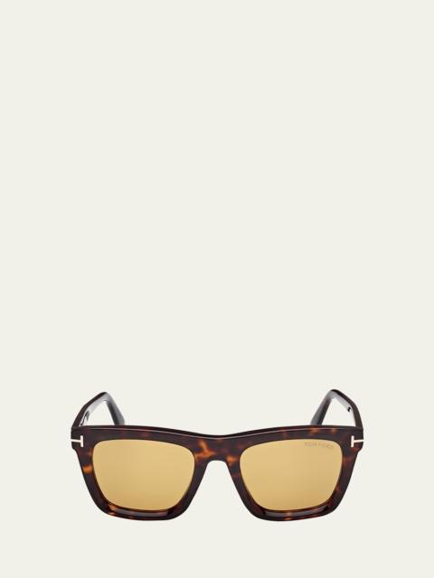 TOM FORD Men's Lelio Acetate Square Sunglasses