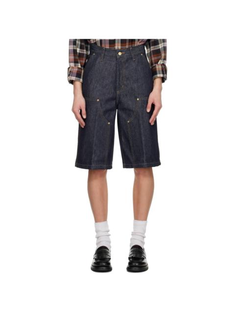 Carhartt Blue Nixon Double Knee Denim Shorts