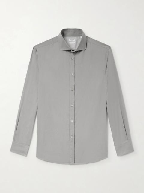 Brunello Cucinelli Cutaway-Collar Cotton Shirt