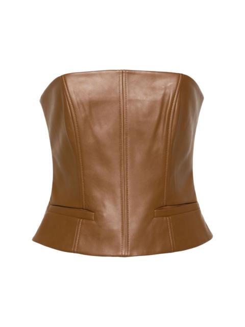 Uro faux-leather bandeau top