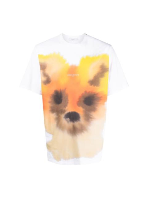 x Rop van Mierlo watercolour fox-print T-shirt