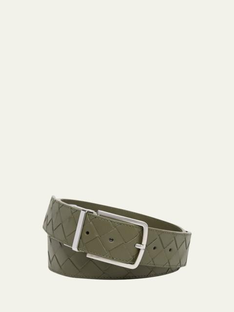 Bottega Veneta Men's Reversible Intrecciato Leather Belt