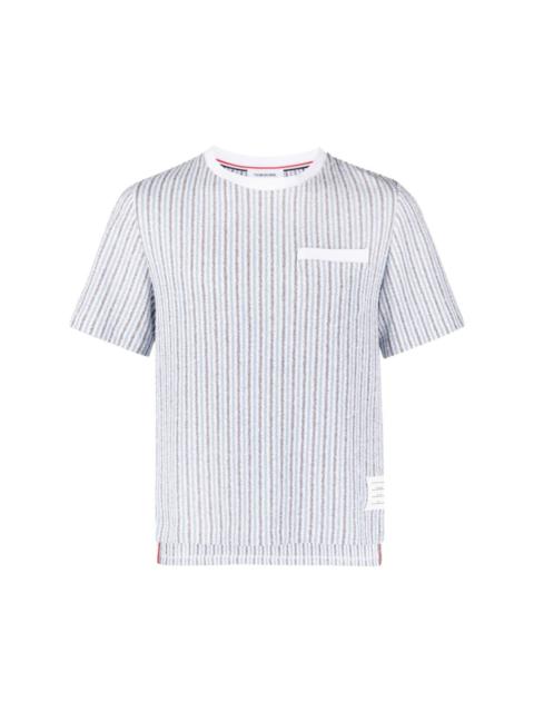 striped ribbed-knit T-shirt