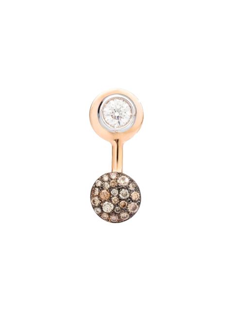 Pomellato Women's Sabbia 18K Rose & White Gold, White & Brown Diamond Single Earring - Pink Gold