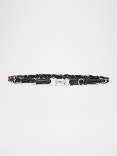 Isabel Marant Mina Skinny Braided Leather Belt