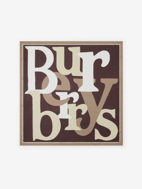 Burberry Block Print Cotton Silk Scarf