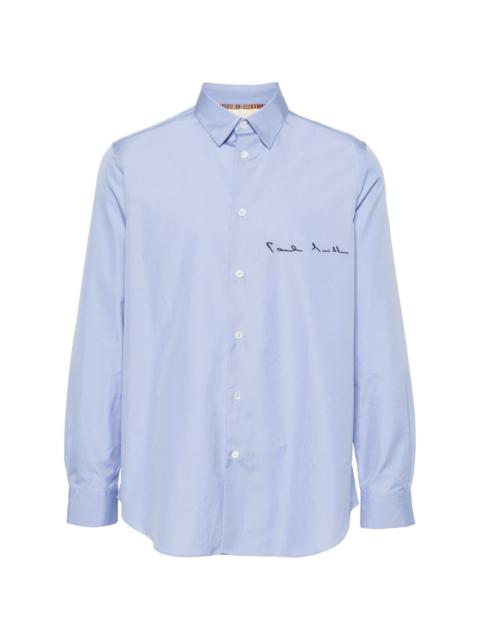 Paul Smith logo-embroidered cotton shirt