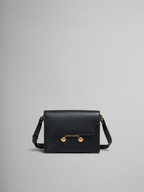 BLACK LEATHER TRUNKAROO MEDIUM SHOULDER BAG