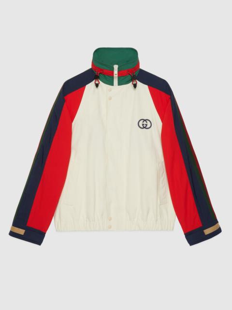 Cotton nylon jacket with patch