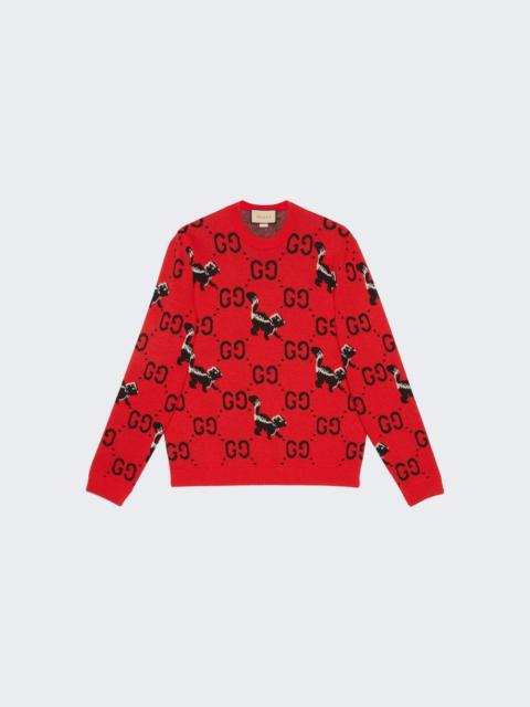 GUCCI GG와 스컹크 모직 니트 스웨터