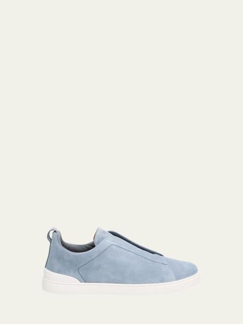ZEGNA Men's Triple Stitch Suede Sneakers