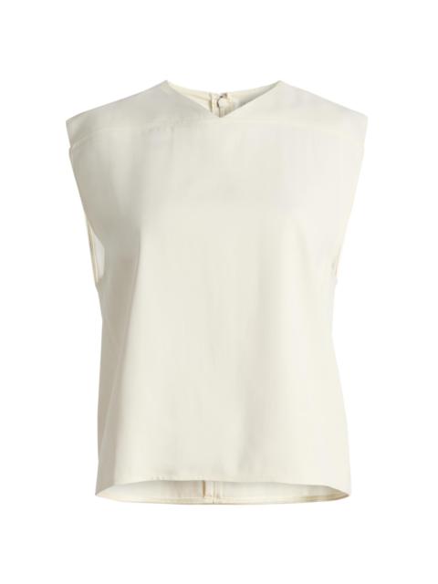 Loulou de Saison Women's Daika Boxy V-Neck Top - Ivory