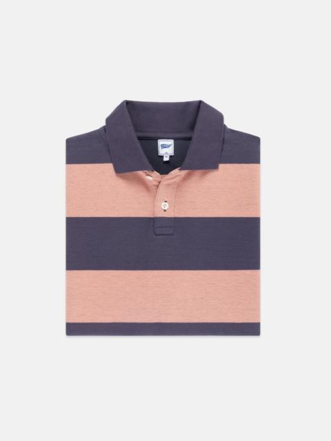 J. PRESS NAVY & PINK RELAXED FIT WIDE STRIPE POLO