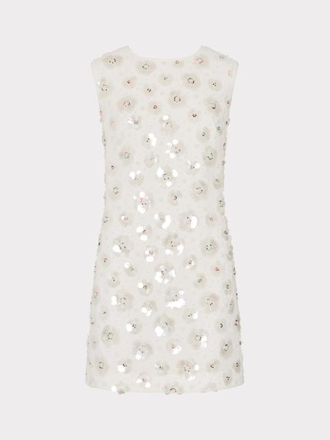 MILLY Ivette Fleur Paillette Shift Mini Dress