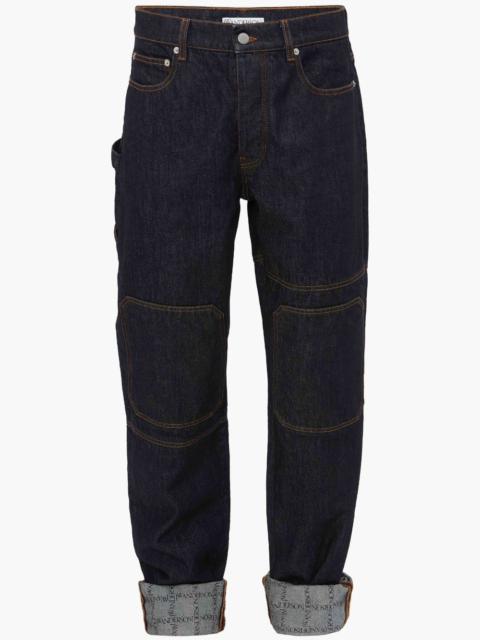 JW Anderson LOGO GRID TURN UP WORKWEAR JEANS