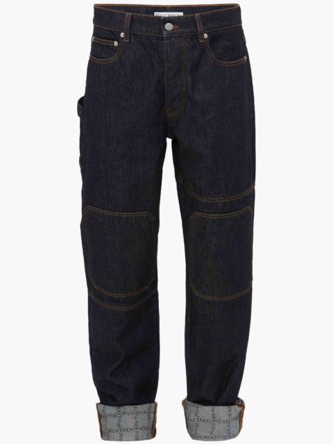 JW Anderson LOGO GRID TURN UP WORKWEAR JEANS