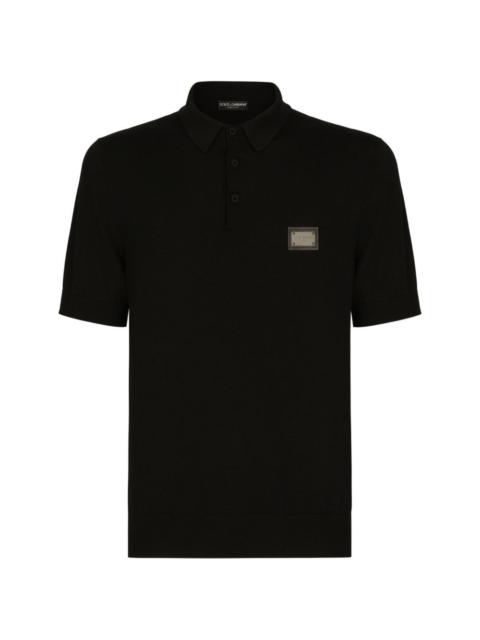 Dolce & Gabbana wool polo-shirt with branded tag