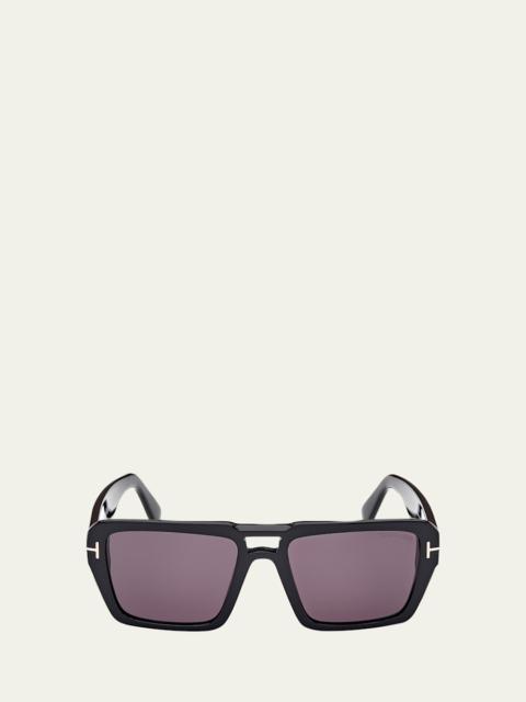 TOM FORD Men's Redford Acetate Rectangle Sunglasses