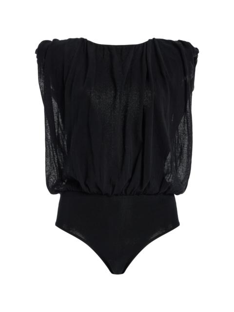 House of Dagmar Draped Knit Top black