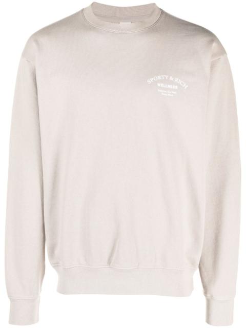 Sporty & Rich logo-print crew-neck sweatshirt