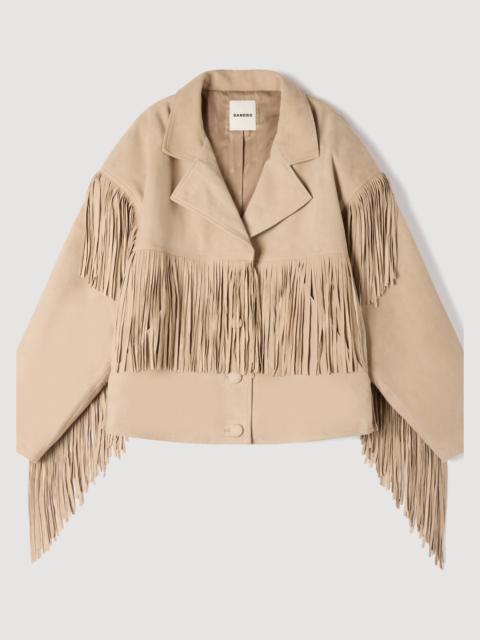 Sandro FRINGED SUEDE JACKET