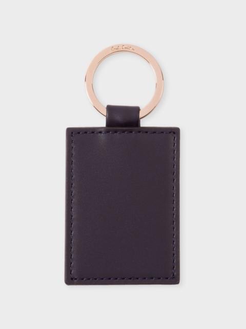 Paul Smith Navy Calf Leather Monogrammed Keyring