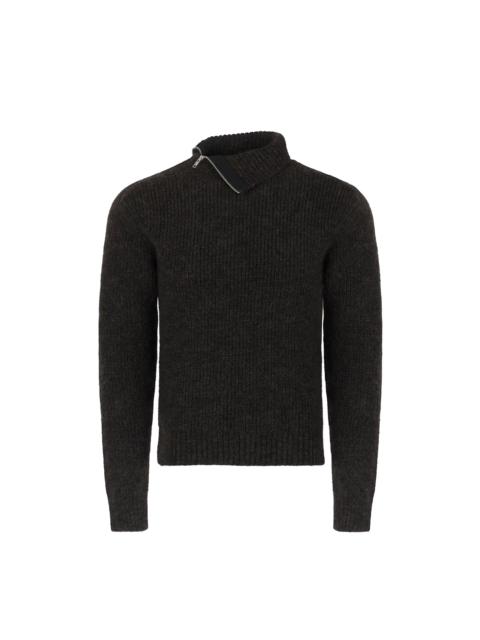 entire studios KNIT ZIP TURTLENECK BURNT