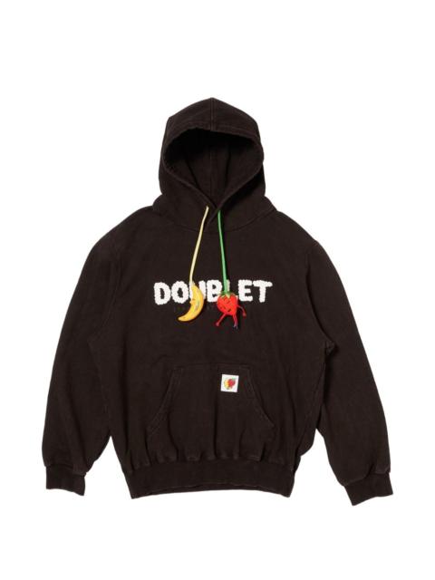 doublet fruit-appliqué cotton hoodie