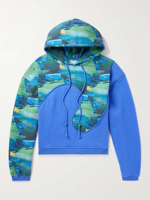 ERL Panelled Printed Cotton-Jersey Hoodie