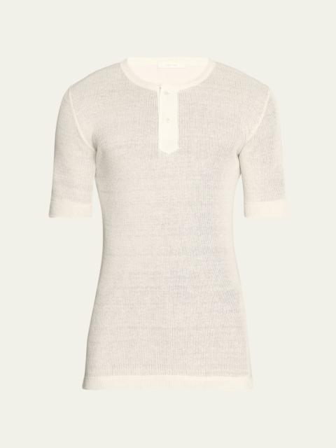 The Row Men's Linen-Silk Henley Shirt