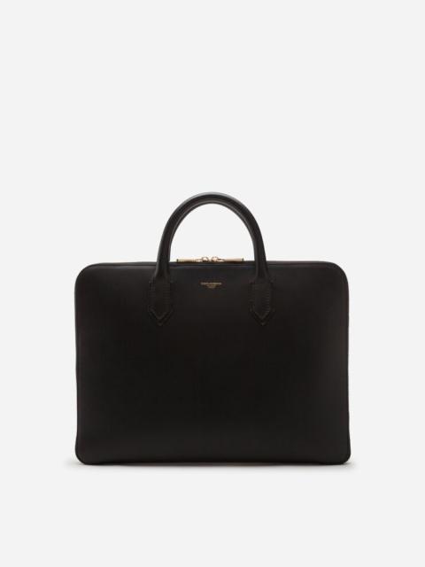 Dolce & Gabbana Monreal briefcase in calfskin with heat-pressed logo