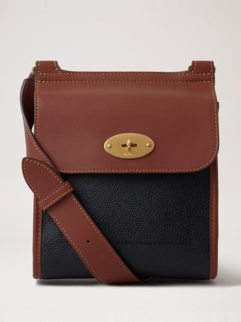 Mulberry Small Antony Black & Cognac BioVeg Scotchgrain & Flat Calf