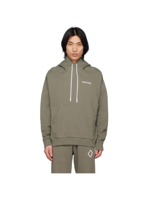 Marcelo Burlon County Of Milan Khaki Tempera Cross Over Hoodie
